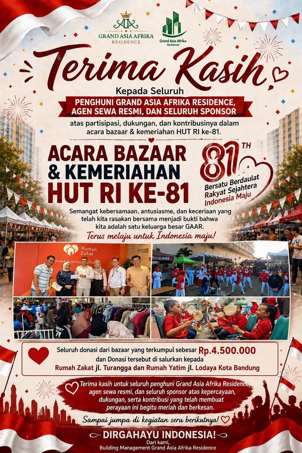 Laporan Donasi Bazaar HUT RI ke-81